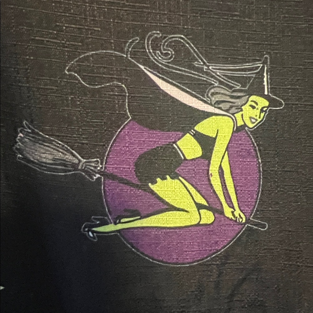 Purple and Black flying witch Print Dress - Picture 4 of 5